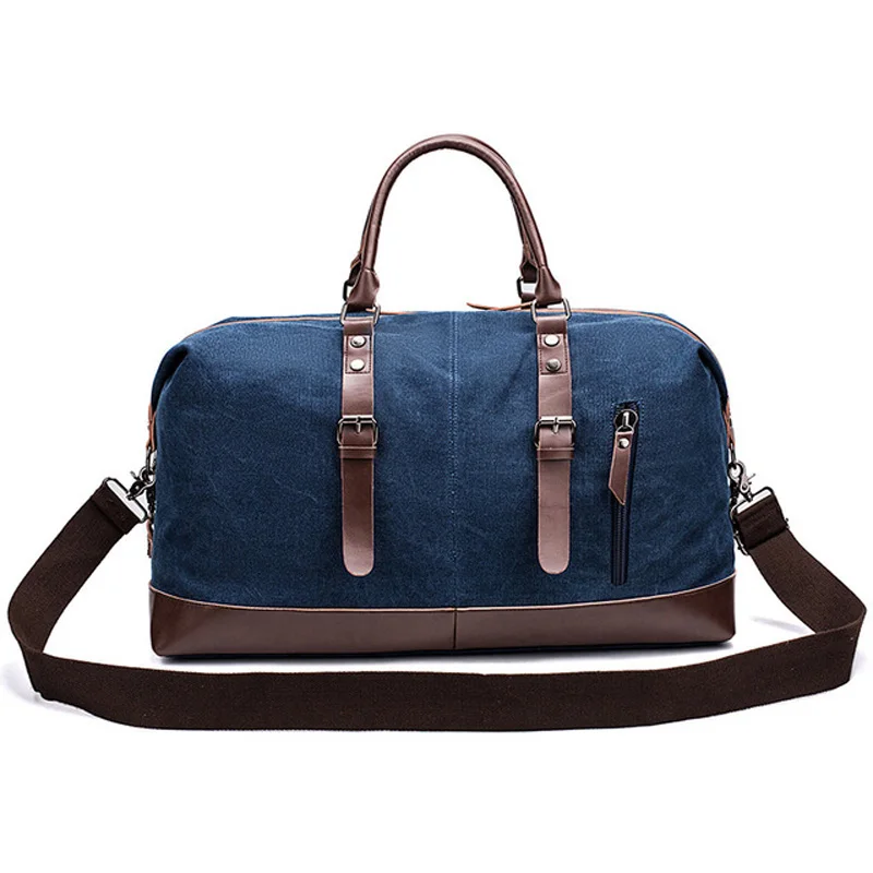 

Canvas Leather Men Travel Bags High-capacity Luggage Bags Men Multi-function Bags Handbag Travel Tote Large Weekend Bag