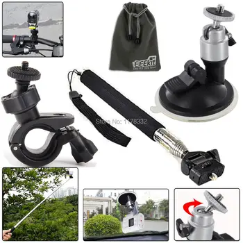 

4in1 Handheld Monopod + Pouch + Bike/Car Mount for SONY Cam HDR-AS15 HDR-AS20 HDR-AS30V HDR-AS100V HDR AS20 AS100V AS30V