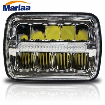 

Marlaa LED 5"x 7" 6X7" Projector Rectangular Headlights Assembly With DRL For 87-95 Jeep Wrangler YJ 85-87 Chevy Truck Off Road