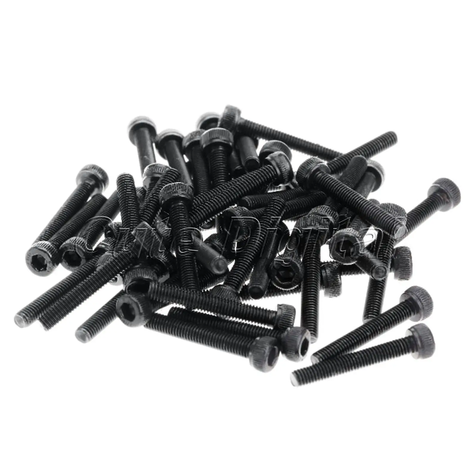 50Pcs M3 x20mm Hex Socket Head Screws Black Allen Hexagon Screw Metal