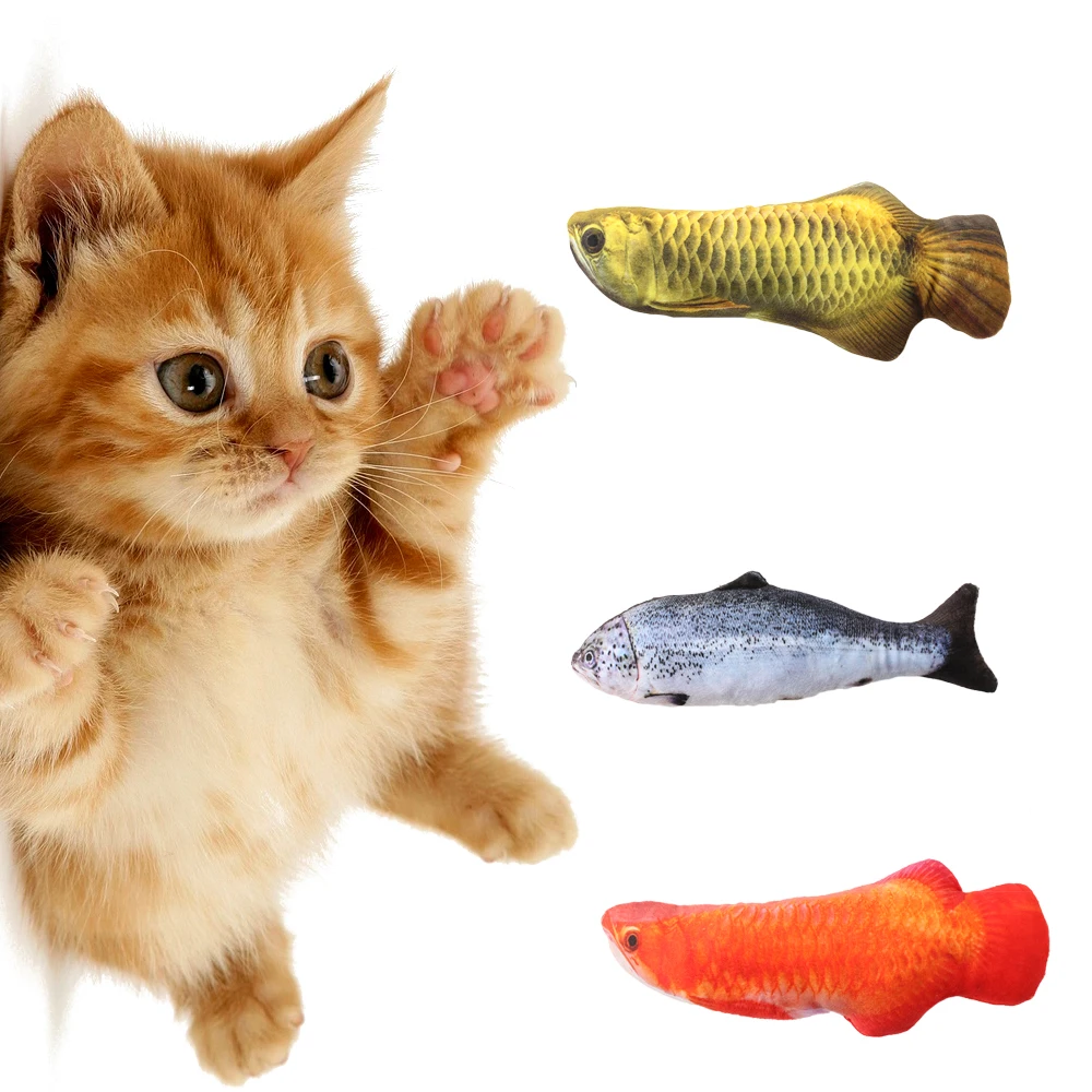 

1PCS Artificial Fish Plush Pet Cat Puppy Dog Fun Toys Catmint Catnip Toys Gadget Pet Accessories Kitten Mimi Animal Chew Toys