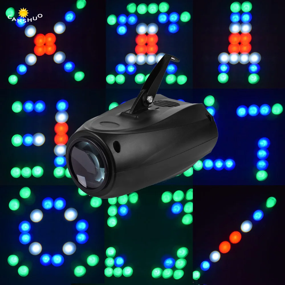 

CANSHOU AC90 - 240V 10W 64 LED RGBW Pattern Stage Light Auto Voice-activated Projector Lighting Perfect For Disco Club KTV Party