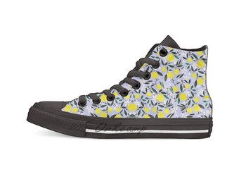 

Lemons Blue Casual High Top Canvas shoes sneakers For Drop shipping