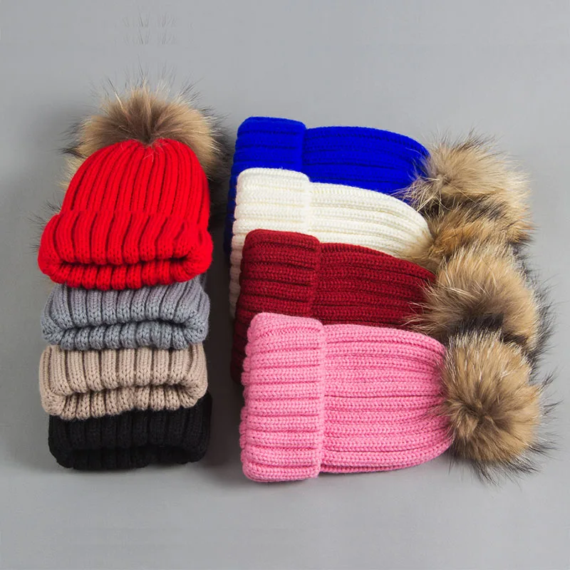 kid hat with fur pompom 5