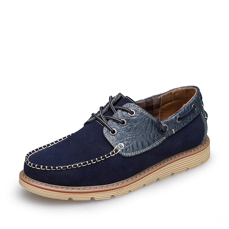 2015 Summer New Mens Suede Boat Shoes Navy Sailing Shoes Moccasins