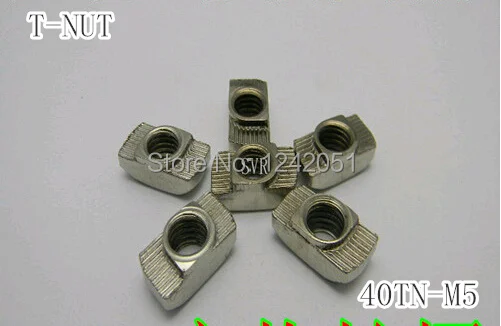 

100PCS M5 T nut Hammer Head Fasten Nut Connector Nickel Plated for 40series Slot Groove 8 Aluminium Profile Accessories