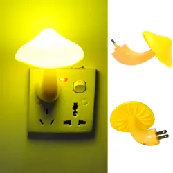 Гриб розетки свет управлением датчик LED Огни ночного светильника спальня Детские автоматическое управление светом ЕС США Plug 110 -220 В подарок