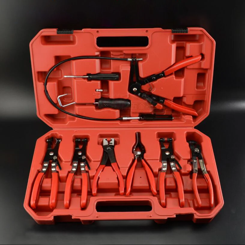 9 Piece Casing Bundle Clamp Set Car Water Pipe Wrench Caliper Straight Throat Tube Bundle Pliers