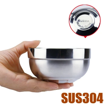 

free shipping high quality 5pcs/lot(set) 304 stainless steel double wall hot safe bowl