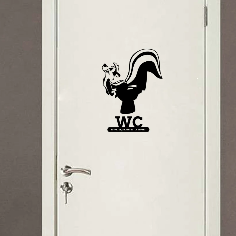 Kilaya наклейки на стену дверь туалета wc знак Polecat загружающая зона настенные