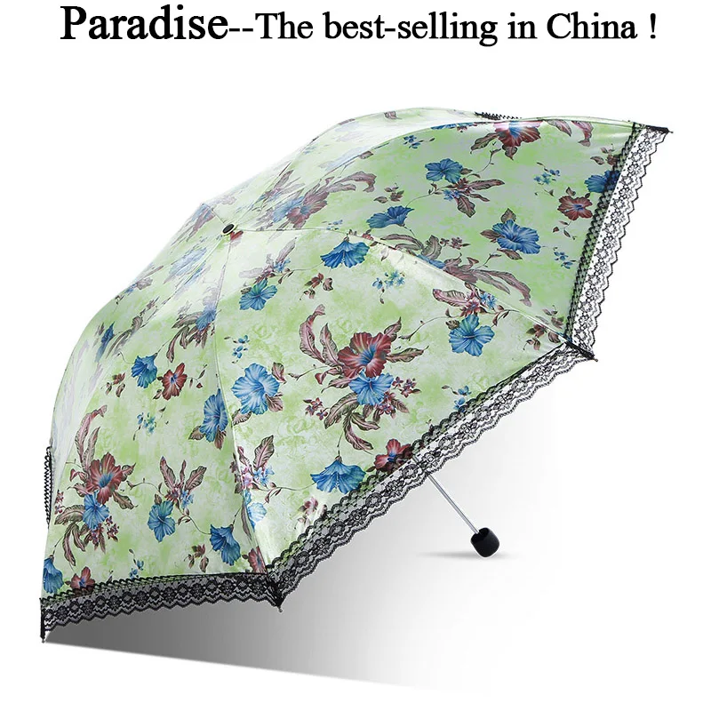 Latest Transparent Umbrella Chic Printed Parasol Ladies Compact Rain Umbrella