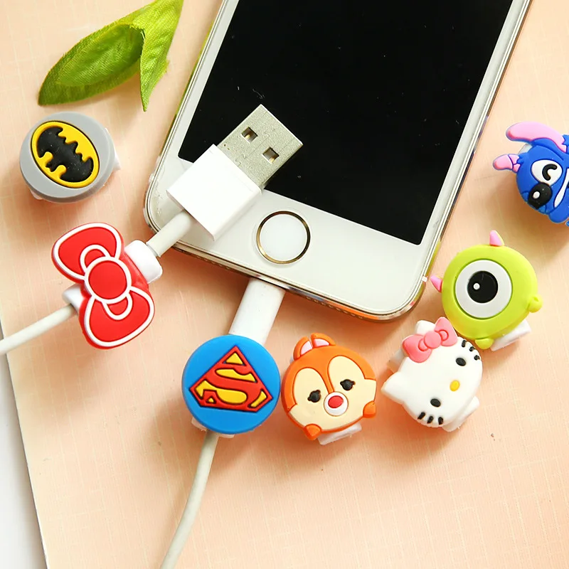 10 шт милый мультфильм USB зарядное устройство кабель протектор для кабеля наушников для iphone 5 5s 6 7 кабель для наушников защита