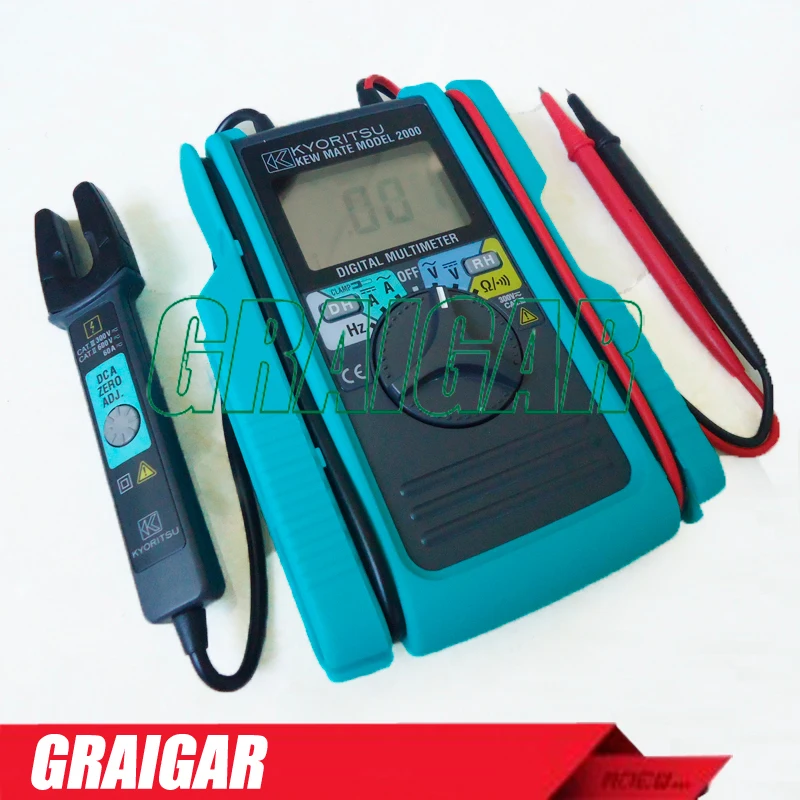 

60A AC/DC Pocket Size Digital Multimeter with Open Clamp Sensor 3400 Counts Display KYORITSU KEW 2000