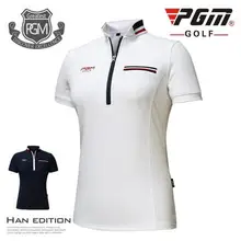 PGM Новинка Гольф одежда Для женщин Гольф футболка лето дышащий Быстросохнущий короткий рукав Гольф футболка 86% полиэстер, 14% спандекс