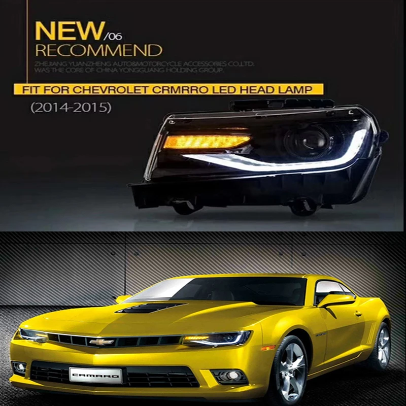 Заводской автомобильный Стайлинг для автомобиля Головной фонарь для Chevrolet Camaro светодиодный головной светильник Camaro головной светильник Plug And Play