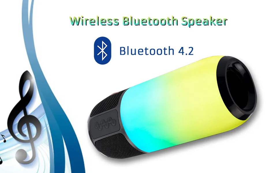 Okepoo портативный Bluetooth динамик Красочный светодиодный 360 объемный звук HIFI стерео беспроводной портативный динамик поддержка микрофона