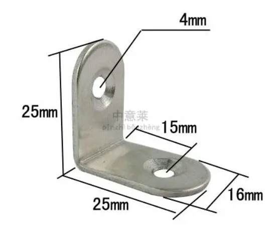 20 шт. 25x25 мм Угловые Нержавеющая сталь угловой кронштейн