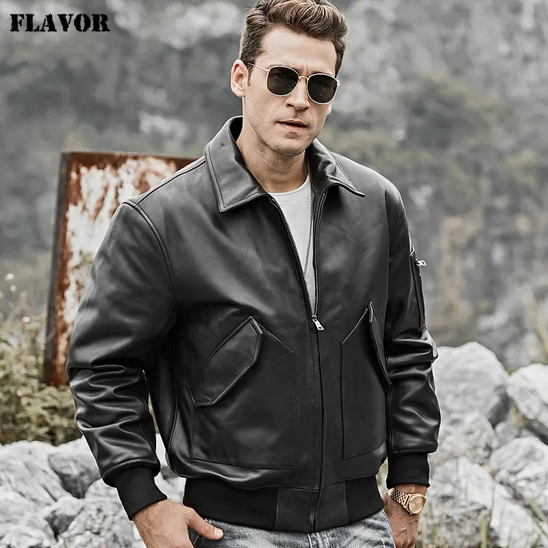 jaqueta de couro masculina bomber