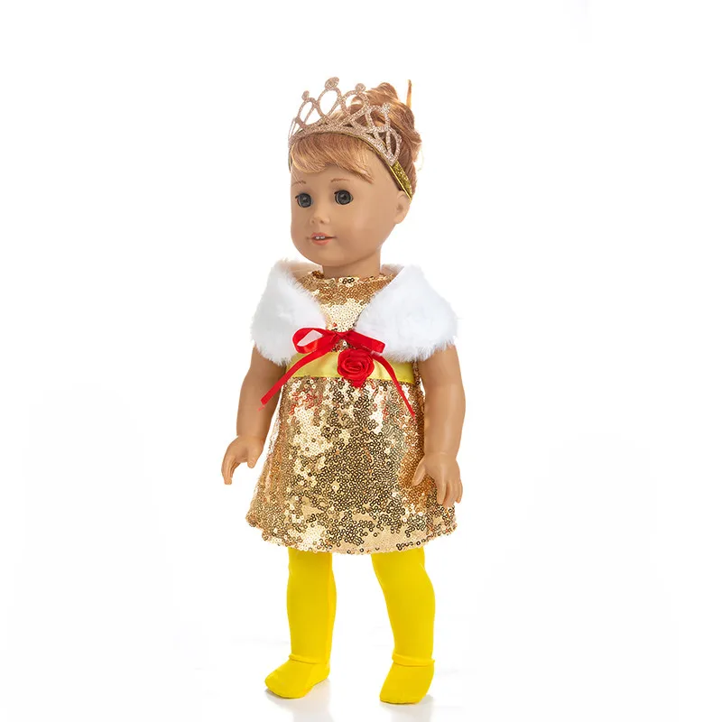 Born Baby Fit 18 дюймов кукольная одежда аксессуары кукольная одежда крон красный и желтый вечернее платье для ребенка день рождения фестиваль подарок