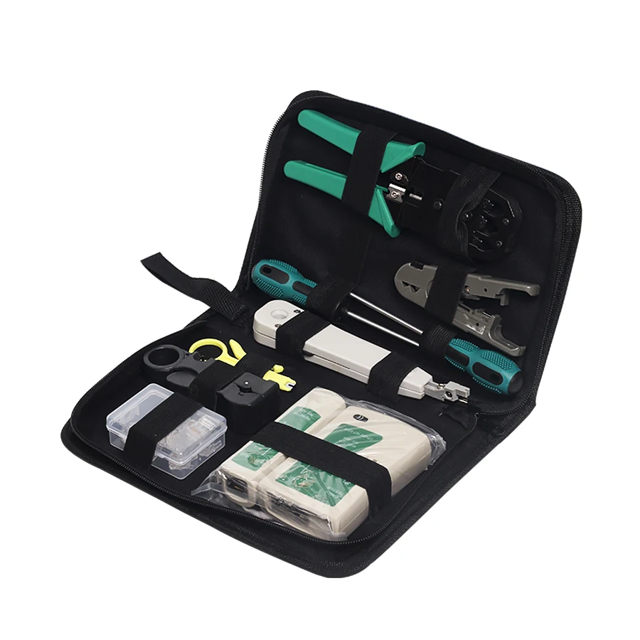 

Portable LAN Network Repair Tool Kit 10pcs/set Utp Cable Tester AND Plier Crimp Crimper Plug Clamp PC
