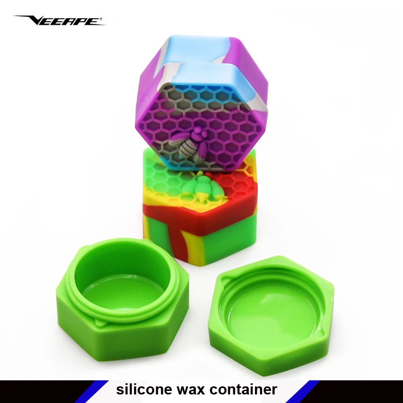 

3Pcs/Bag Veeape silicone wax container 26ml dry herb soild box jar Storage for kingtons airistech vaporizer kit
