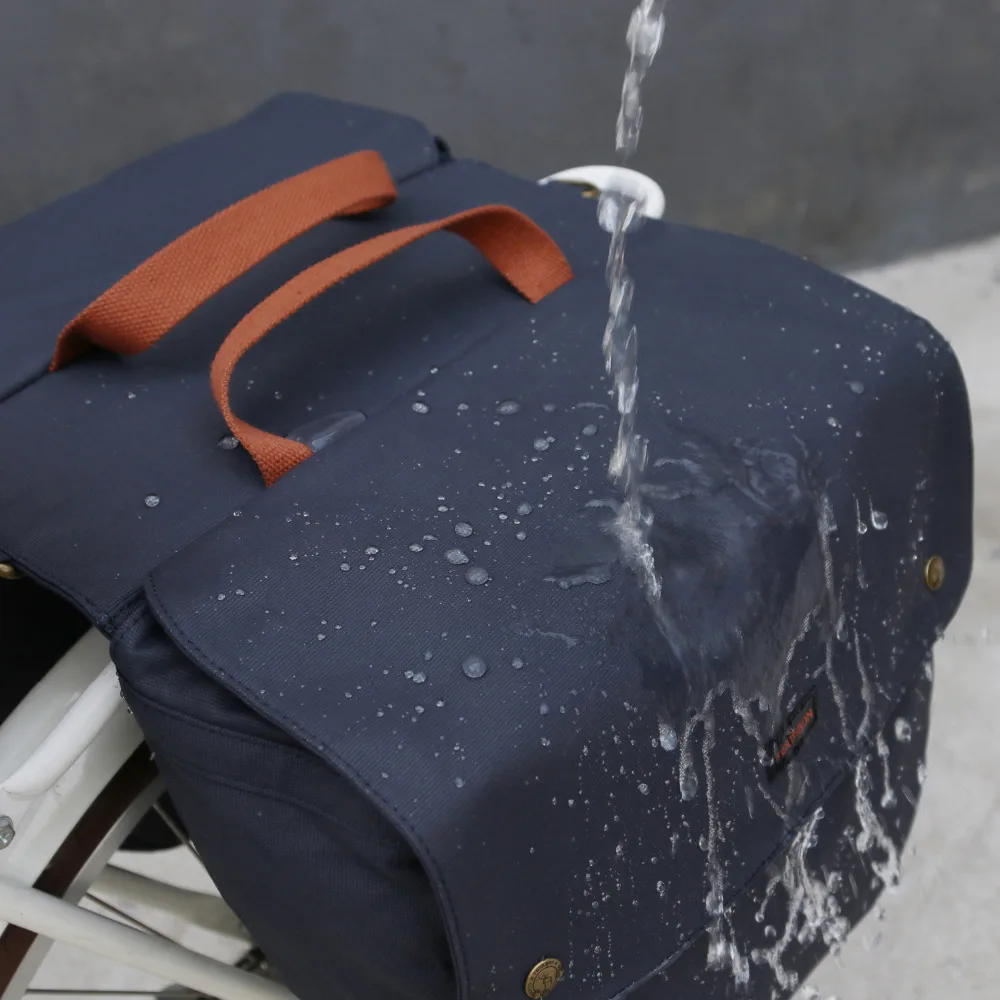 Top Tourbon Vintage Bicycle Bags Rear Seat Bike Pannier Rack Trunk Double Roll-up Luggage Waterproof Two Carrier 23L Bike Accessory 5