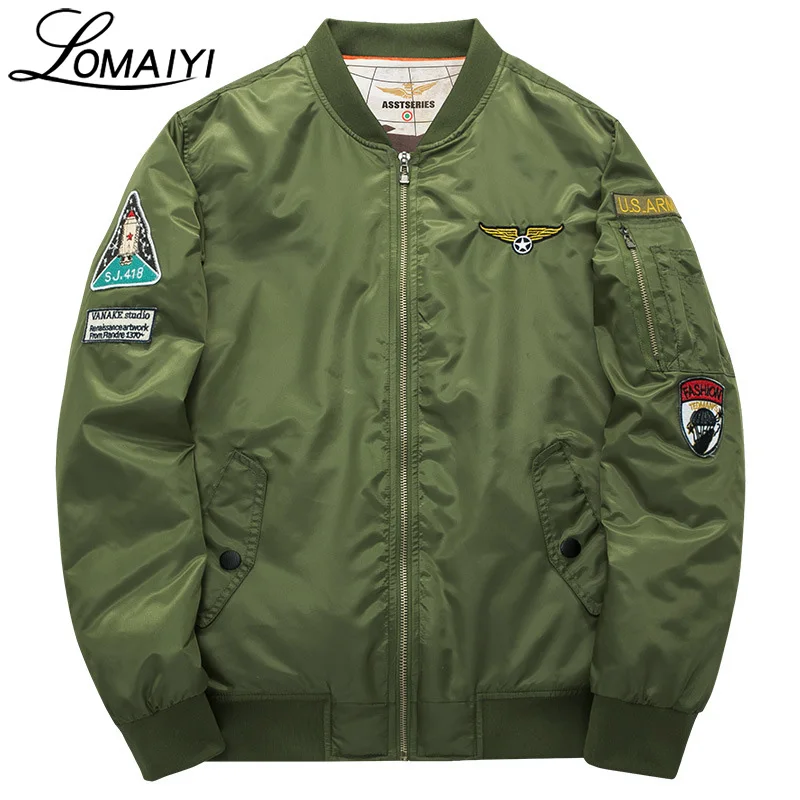 LOMAIYI 6XL Мужская и женская куртка-бомбер мужская куртка ВВС Весенняя Военная Мужская ветровка пилот бейсбольные куртки, BM003