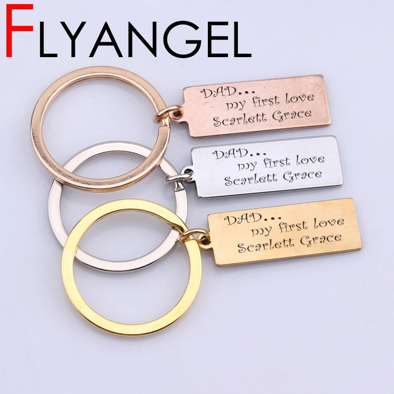 Creativa alta calidad letras clave cadenas grabado papá mi primer llavero  Love padre regalo de recuerdo las llaves del conductor de la  joyería|Llaveros| - AliExpress