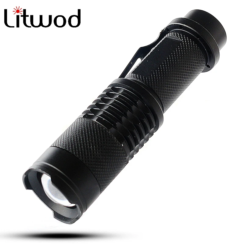 

Litwod Z30SK98 Led Flashlight torch Zoom XML L2 Chips with pen clip portable light Bicycle Power 18650 Rechargeable battery