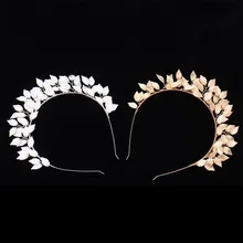 Новая мода Прекрасный лавровый металлик ручной работы цветок, повязка на голову греко-римские костюм Группа Свадьба невесты корона волос оголовье