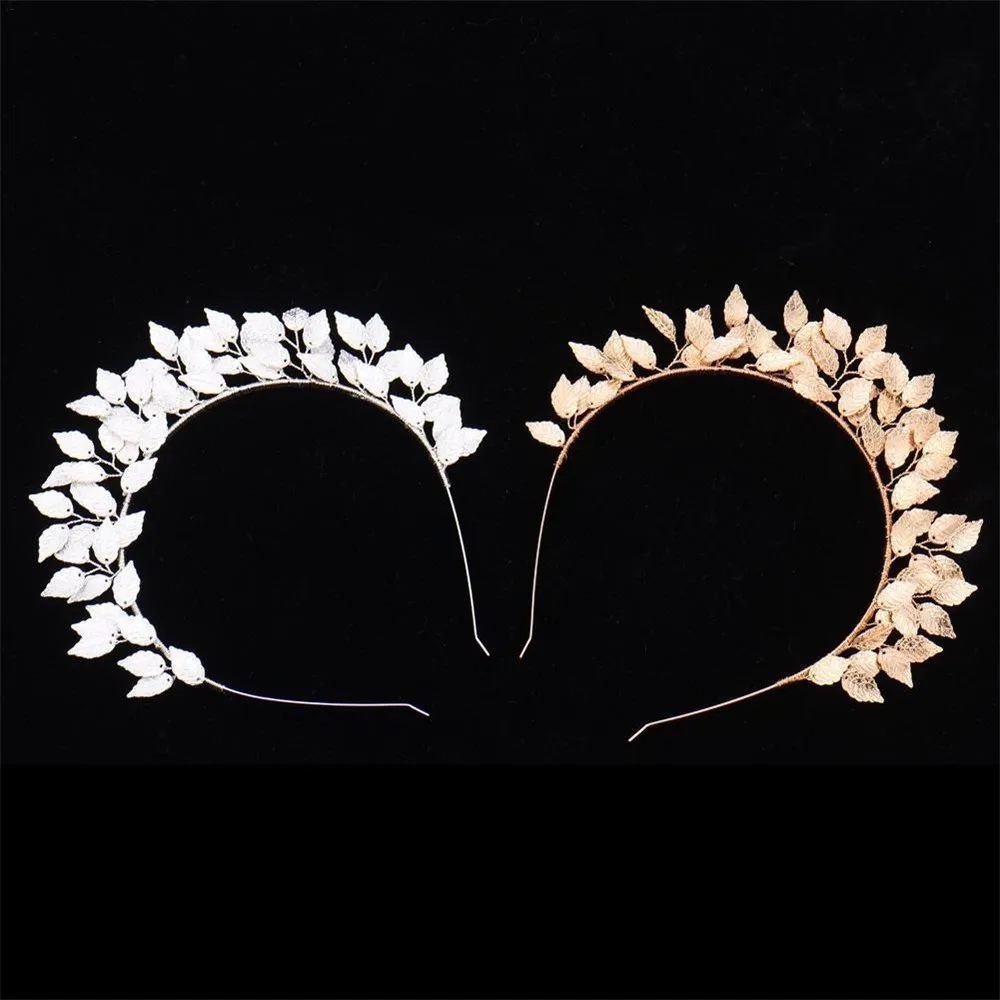 

Feitong Wedding Headdress Simulated Pearl Hair Accessories Leaf Leaves Laurel Greek Roman Costume Band Wedding Bride Crown
