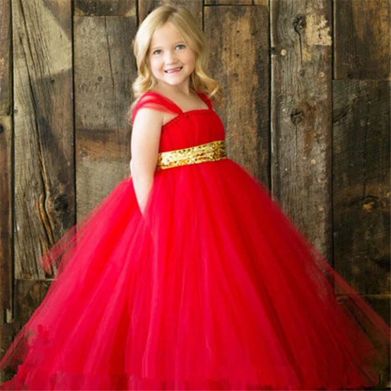 Fleur Filles Enfants Robes Tulle Tutu Mariage Demoiselle d/'honneur Parti Pageant robe de bal