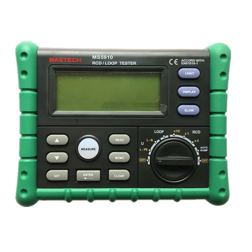 

MASTECH MS5910 GFCI Tester Circuit Trip-out Current/Time Test RCD Loop Resistance Tester with USB Interface