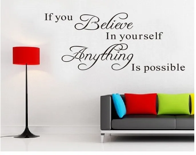 wall decals 8037 best selling Believe yourself trade Europe and carved