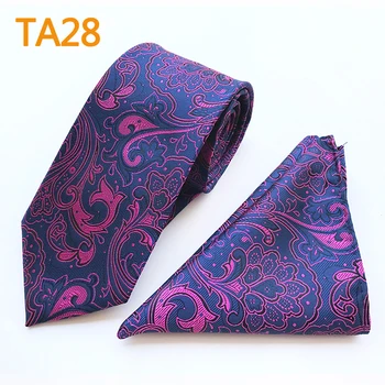 

8cm Men Formal Necktie Set Luxury Embroidered Floral Ties with Handkerchief to Match Suits