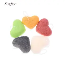 Спонж-Конняку натуральный разноцветная декоративная косметика слоеная губка для очистки лица Промывка в форме сердца спонж Конняку приспособление для очистки лица