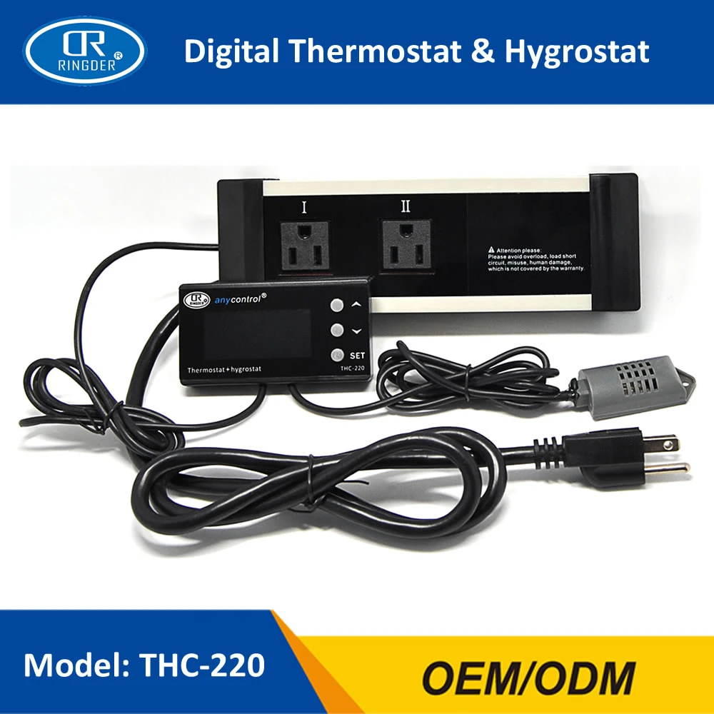 Ringder Thc220 Digital Temperature Humidity Controller Regulator Hygrothermostat Thermo