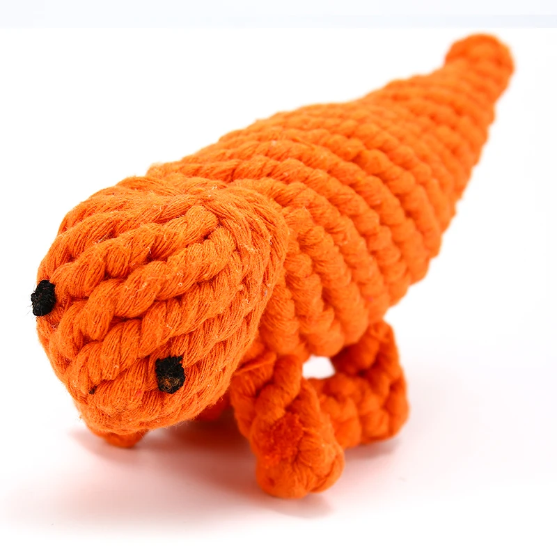 Dog-Pet-Throwing-Toys-Cotton-Rope-Chew-Toys-For-Pet-s-Tooth-Cleaning-Orange-Braided-Dinosaurs
