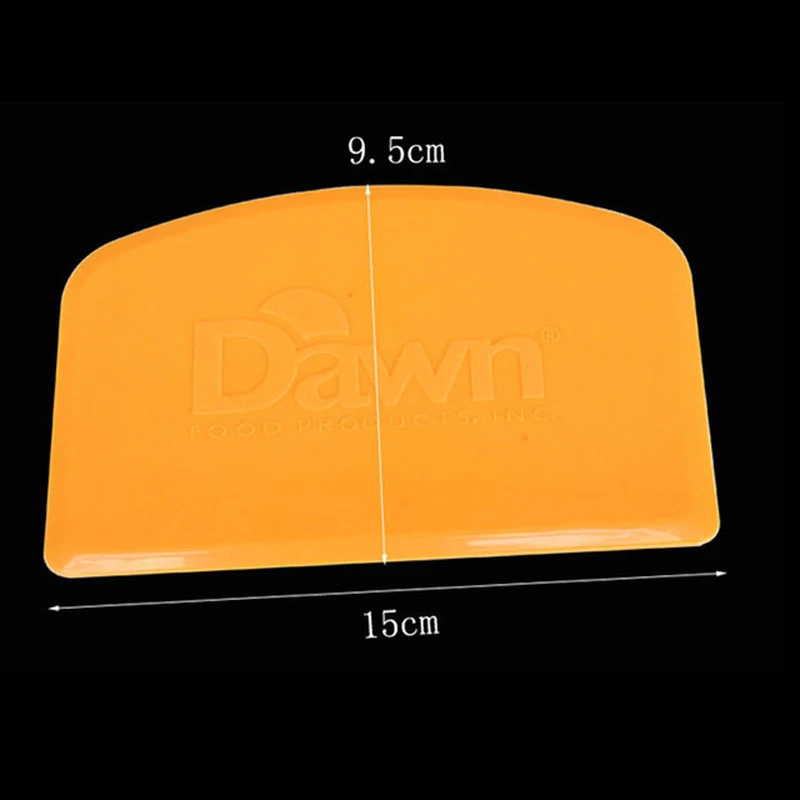  2pcs/lot 15*9.5cm Yellow Flexible Plastic Dough Scraper Pastry Butter Cutter Baking Cake Decorating