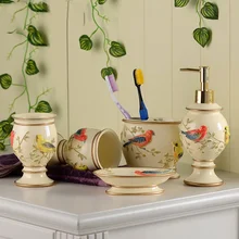 Европейские свадебные туалетные принадлежности из пяти предметов, высококачественные свадебные товары, набор из смолы для ванной комнаты, 5 предметов, чистящие чашки LO83255