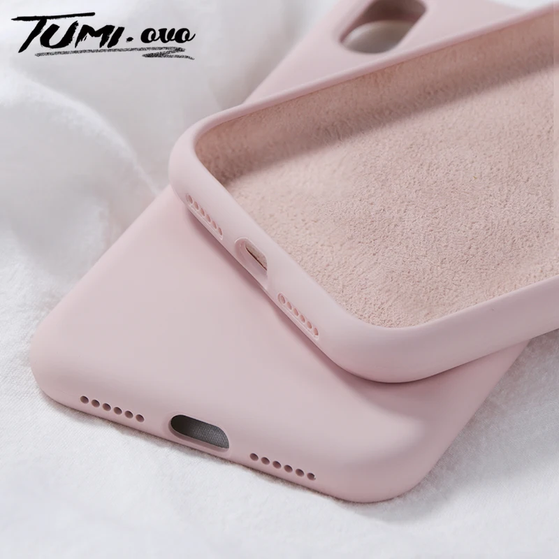 

Original Soft Summer Liquid Silicone Case for iPhone X XR XS Max 8 7 6 6S Plus Gel Rubber Shockproof Cover Full Protective Cases
