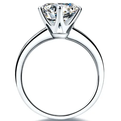 Real 14K White Gold AU585 Ring 2CT Moissanite Engagement Ring For Women Beautiful Wedding Anniversary Jewelry Gift Last Forever 3