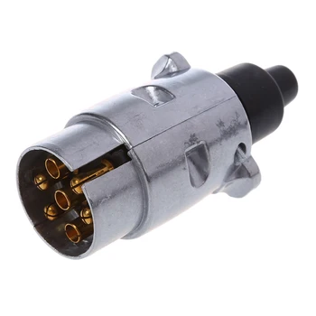 

7-Pin Trailer Plug Heavy Duty Round Pin 7-Pole Wiring Connector 12V Towbar Towing Caravan Truck Plug N Type Trailer End