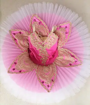

Children Swan Lake Dance Costume Professional Ballet Tutus For Kids Pancake Girls Ballet Clothes Pink Sleep Beauty Petals Skirt