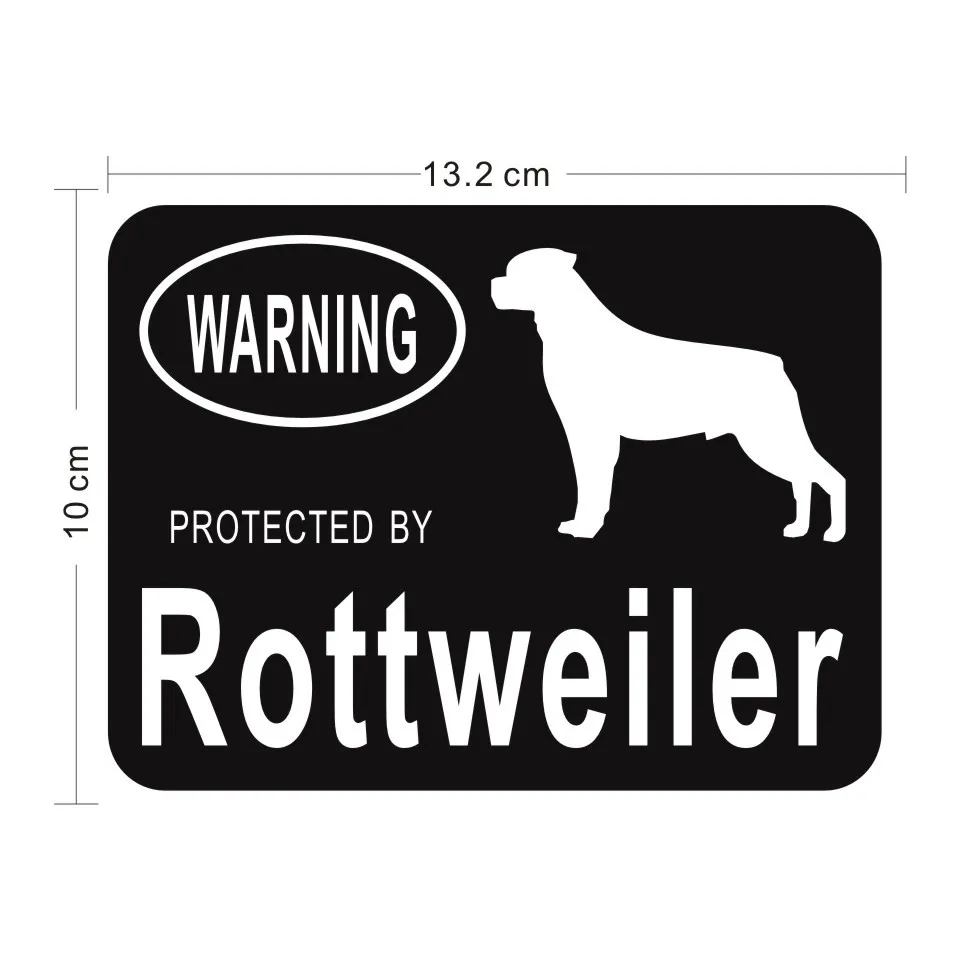 Cunymagos Creative Fashion Warning Protected By Rottweiler Dog Vinyl Car Stickers Window Motorcycle Decal Stickers 13 (2)