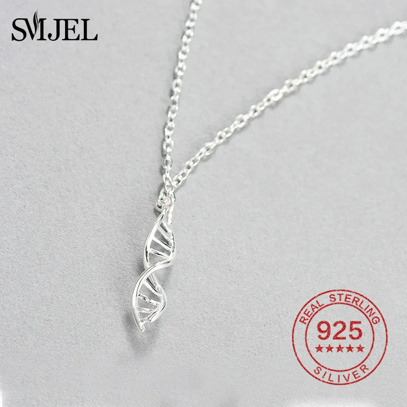 SMJEL Science Jewelry Феликс ожерелье ДНК биология ювелирные изделия ожерелье с дизайном «молекула» бренд стерлингового серебра 925 аксессуары для женщин