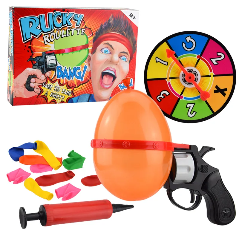 

[TOP] Russian Roulette Model Balloon Gun Lucky Roulette Game thrilling Board Game Family parent-child interactive Toy kids gift