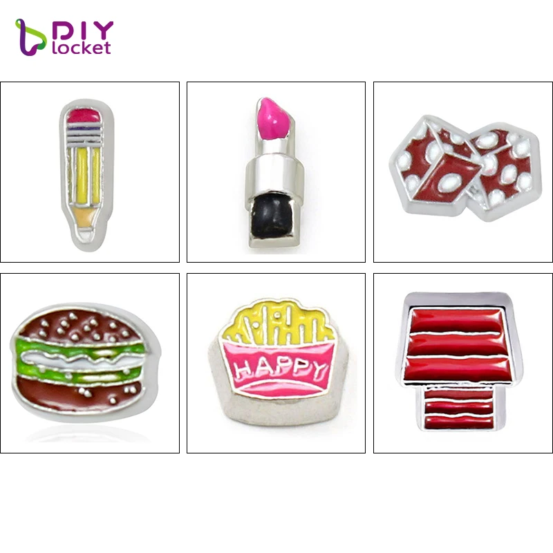 

10PCS! Mix Color Mini Floating charms Zinc Alloy Fit Floating lockets & Floating locket bracelet LSFC018-501