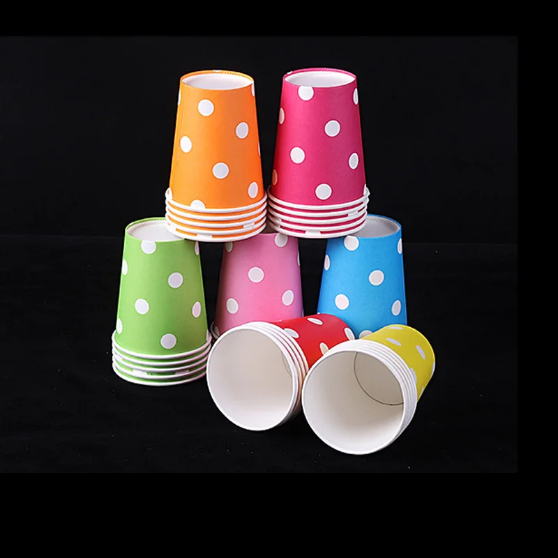 20 шт./лот одноразовые стаканчики в горошек с 250 мл из бумаги|cup with|polka dotcups disposable |