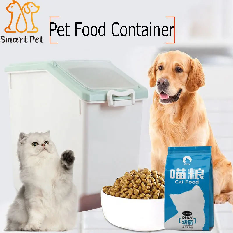 

SMARTPET Sealed Cat Food Barrel Pet Dry Food Container Anti-oxidation Dog Food Storage Bucket Roller with New Buckle Design
